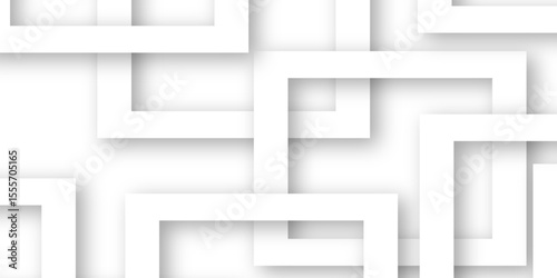 White and gray overlap triangle geometric technology pattern. gray rectangle frames with soft shadows white square line technology concept .White triangular beautiful tech layout triangle background.