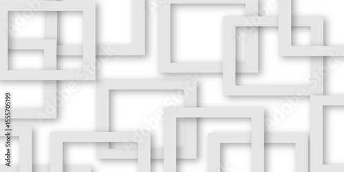 White and gray overlap triangle geometric technology pattern. gray rectangle frames with soft shadows white square line technology concept .White triangular beautiful tech layout triangle background.
