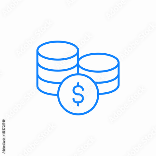 dollar coins icon sign vector