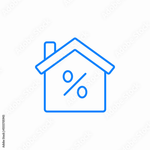 house percentage icon sign vector