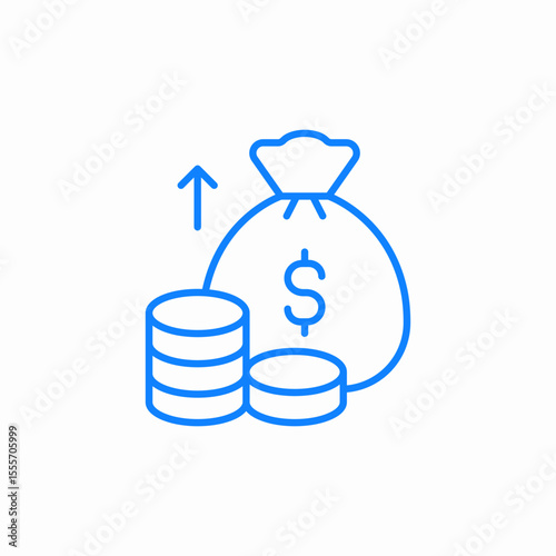 increased savings icon sign vector