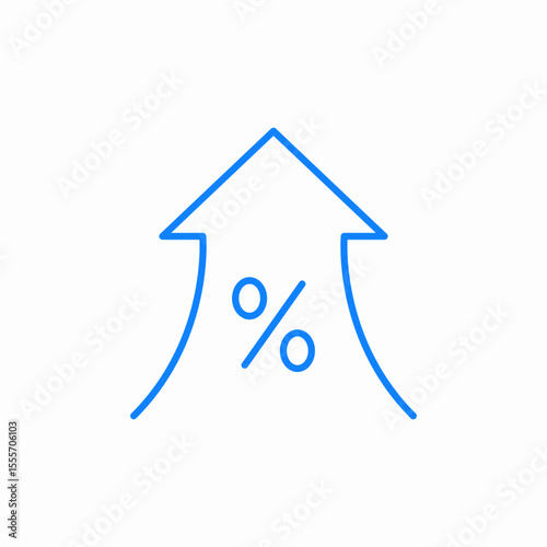 percentage increase icon sign vector
