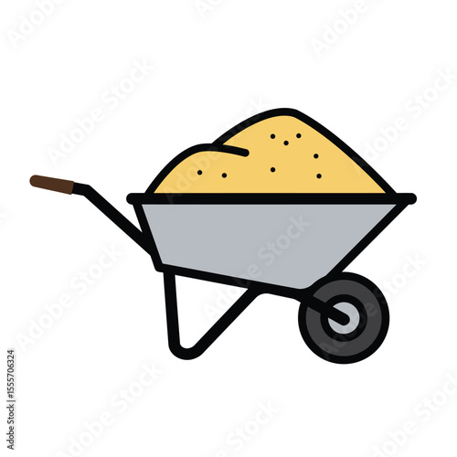 Wheelbarrow vector icon