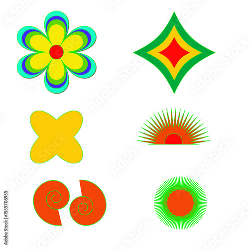 Colorful Abstract Geometric Shapes Collection Art & Illustration