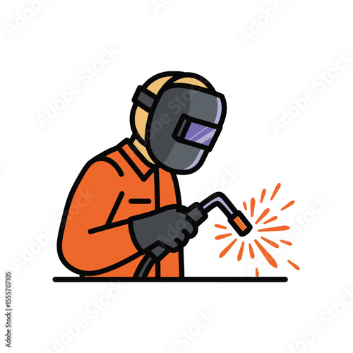 construction worker welding metal