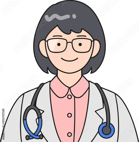 cartoon doctor with stethoscope