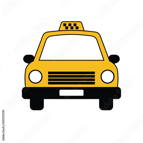 Yellow Taxi Car Vector Illustration