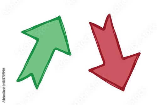 Hand drawn arrow symbol. Business clipart. Single element for design