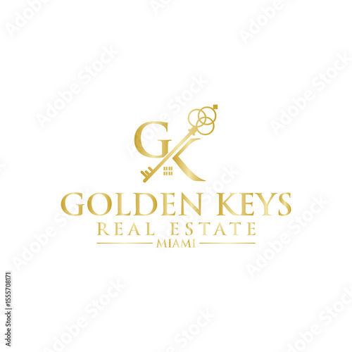 Elegant and prestigious Golden Keys Real Estate logo design symbolizing luxury, trust, and success. Perfect for high-end realtors, property agencies, and premium housing brands.
