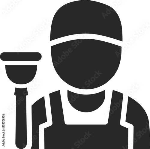 Cleaner solid icon used in janitorial work, sanitation, and facility maintenance designs.