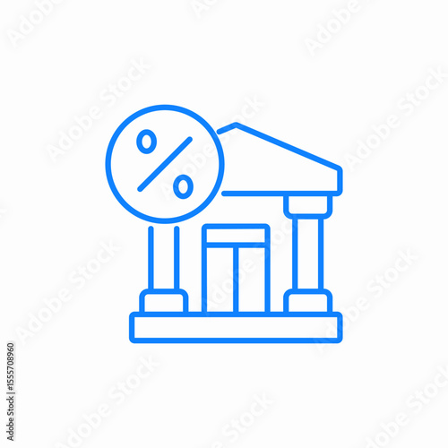bank interest icon sign vector