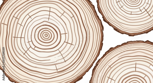 A natural abstract watercolor of tree rings seen from above, painted in warm earth tones. A minimalist tribute to organic growth and time