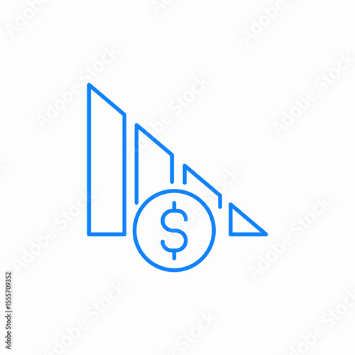 financial decline icon sign vector