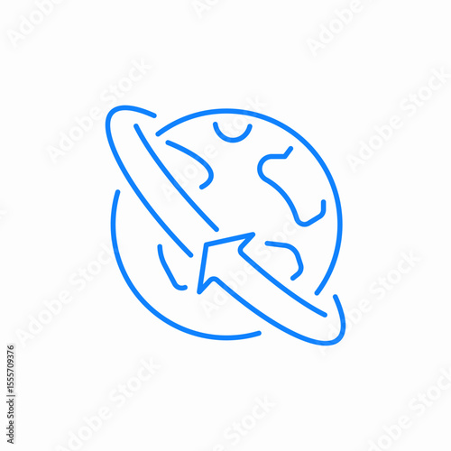 earth rotation icon sign vector