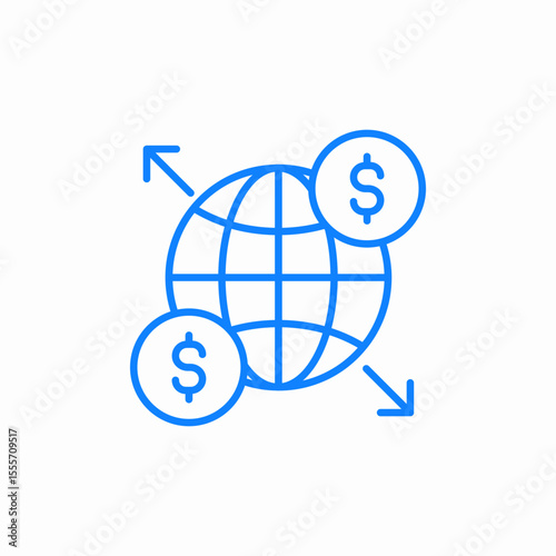 global finance icon sign vector