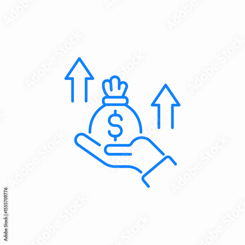 increased earnings icon sign vector