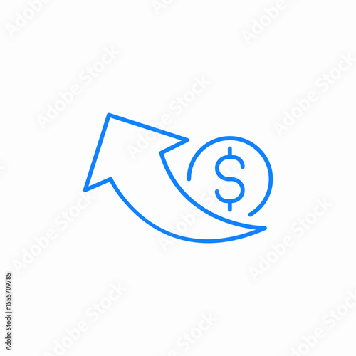 increasing value icon sign vector