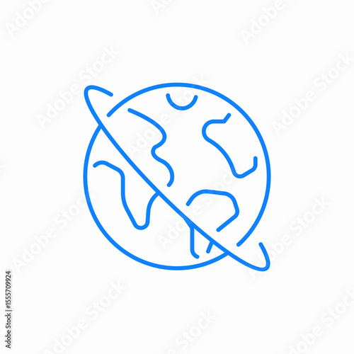 orbiting globe icon sign vector