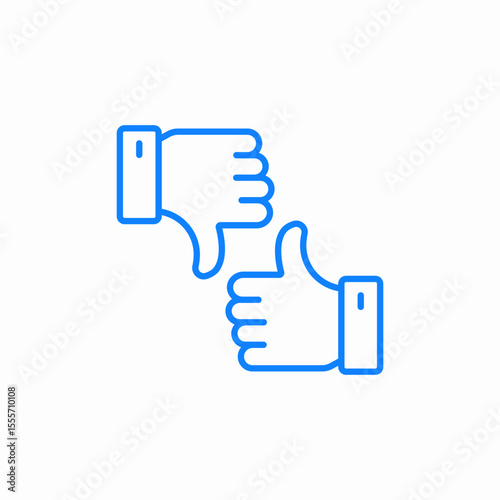 thumbs up and down icon sign vector