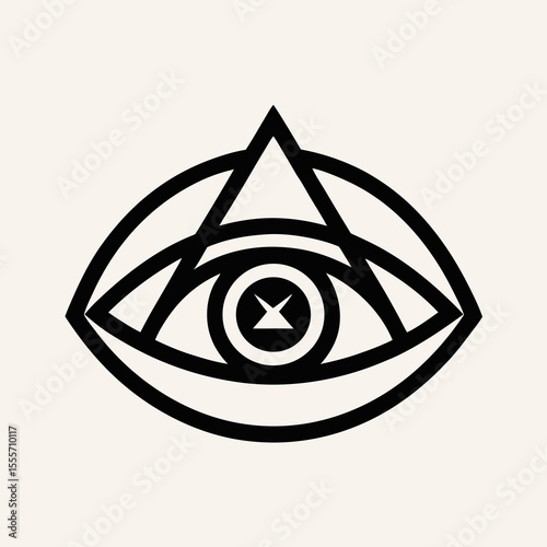 Geometric Eye Symbol, Abstract Line Art Design