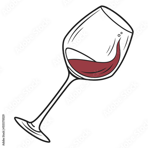 Red Wine Glass Swirl Illustration