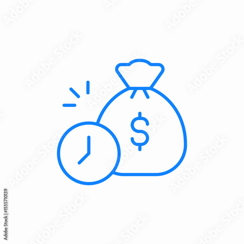 time is money icon sign vector