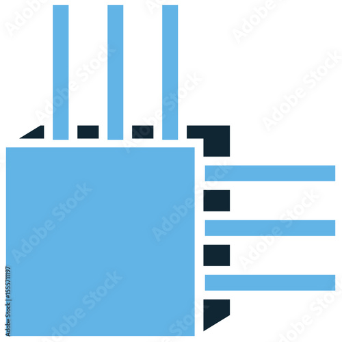 Reinforced concrete icon vector, symbolizing structural strength and modern construction. Ideal for foundations, beams, columns, and durable building materials.