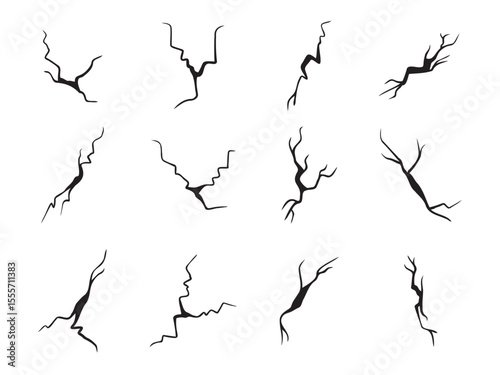 Hand drawn cracked egg, ground, glass, wall. Cartoon doodle style