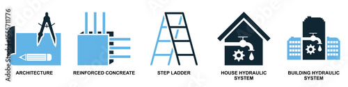 Set construction icon vector illustrating building a scene or stage. Ideal for film, theater, events, exhibition design, and creative production themes.