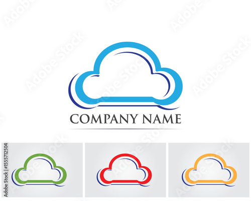 Cloud servers data logo and symbols icons..