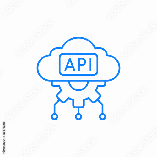cloud api integration icon sign vector
