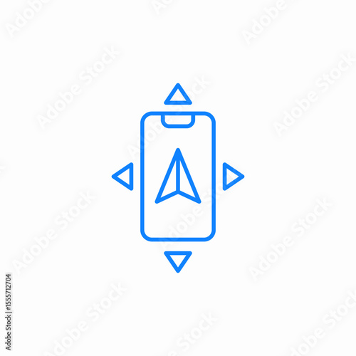 mobile navigation icon sign vector