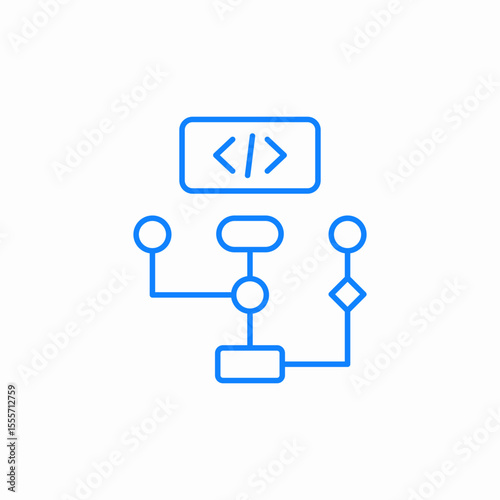 programming flowchart icon sign vector
