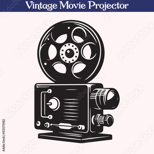 Vintage Movie camera silhouette vector illustration design
