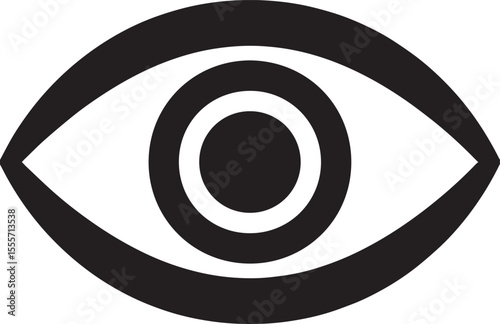 Eye Shape in Black Silhouette Style | Clean Vector Illustration Format