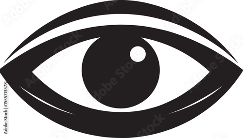 Eye Shape in Black Silhouette Style | Clean Vector Illustration Format