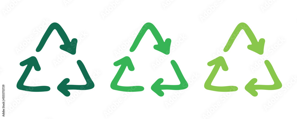 Hand drawn recycle arrow icon Recycling resources symbol Reuse of materials, zero waste, green environment, saving the planet Hand drawn recycle arrow icon Recycling resources symbol Reuse of materials, zero waste, green environment, saving the planet