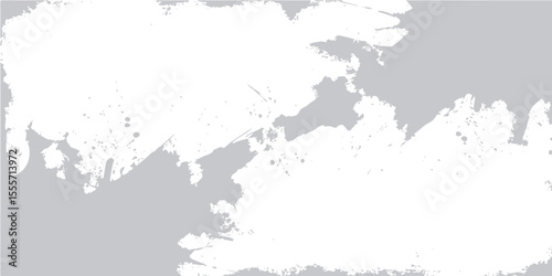 Abstract grunge background with black ink splatters, a vintage map of Europe, and a dirty, textured border design