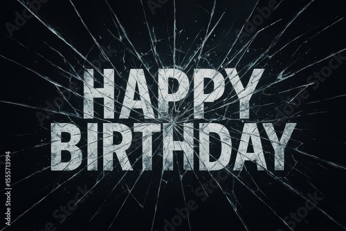 Shattered effect background with Happy Birthday message, vibrant party theme