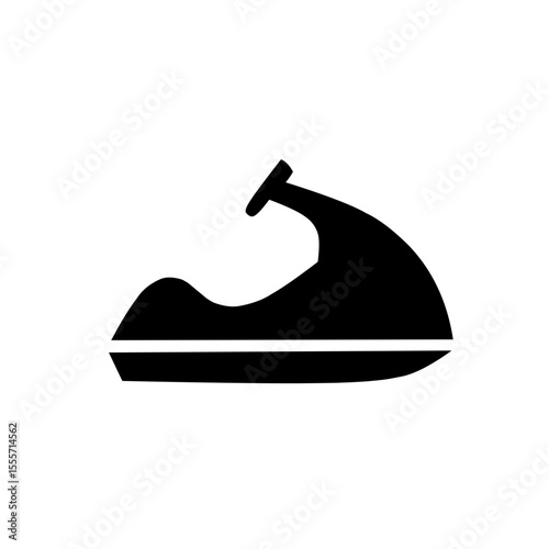 Jet Ski Icon – Black Silhouette of Personal Watercraft Symbol