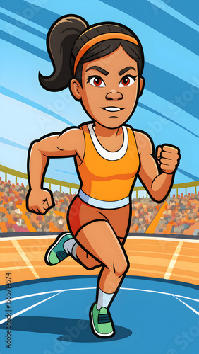 boy running in the stadium