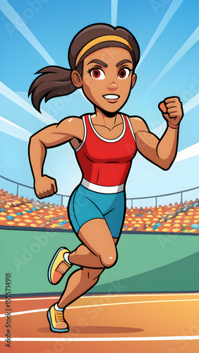 boy running in the stadium