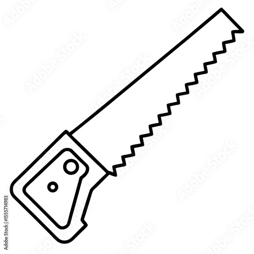 Vintage Saw Line Art Vector