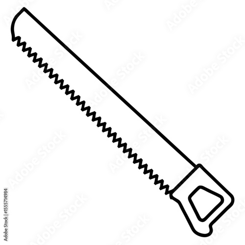 Vintage Saw Line Art Vector
