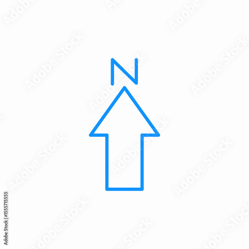 north arrow icon sign vector