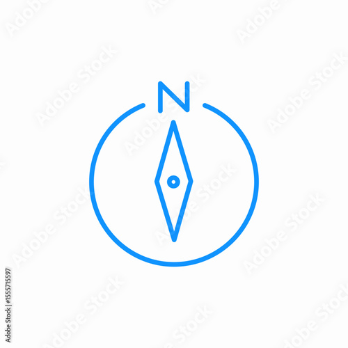 north compass icon sign vector
