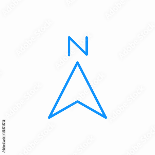 pointing north icon sign vector