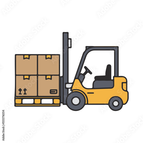 Delivery and Logistics Vector Icons – Forklift Pallet, perfect for infographics and app designs