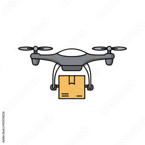 Delivery and Logistics Vector Icons – Drone Delivery, suitable for infographic and app design