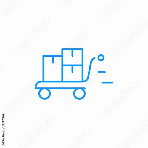 delivery trolley icon sign vector